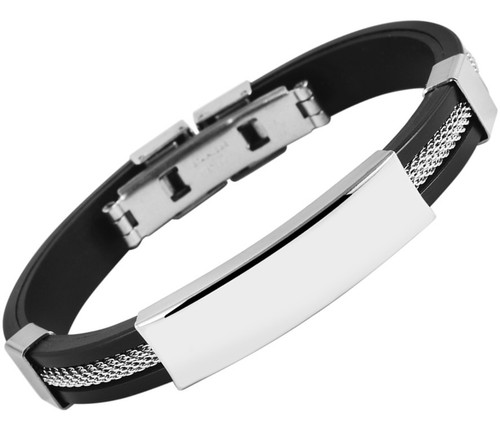 Armband schwarz silber - armband, schwarz/silber