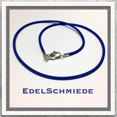 Kautschukband blau 925 silber - kautschukband,